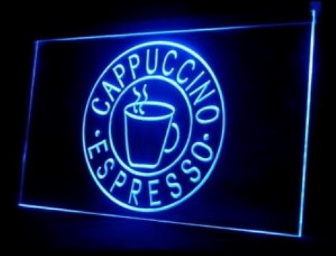 Cappuccino Espresso Coffee Shop LED Neon Sign